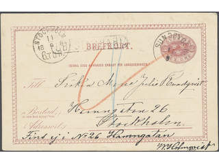 Sweden. Postal stationery, Single postcard, Facit bKe6B, Postcard 6 öre sent from …