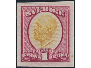 Sweden. Facit 60P (★), Proof type P, carmine-rose/orangish yellow. Superb.