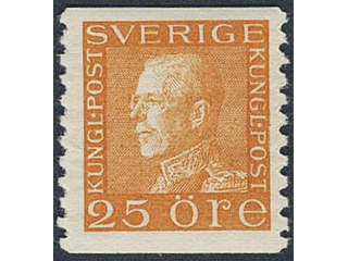Sweden. Facit 184 ★★, 25 öre orange vertical perf 9¾ on white paper. Very fine. SEK 800