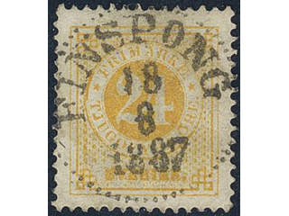Sweden, Sverige, Sverige, Sverige. Facit 34k used, 24 öre yellow on calendered paper. …