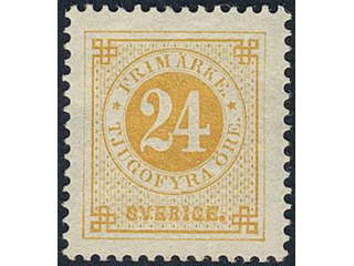 Sweden, Sverige, Sverige, Sverige. Facit 34 ★, 24 öre yellow. Superb. SEK 950
