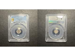 Kambodja 1 pe ND(1847), UNC, PCGS MS62