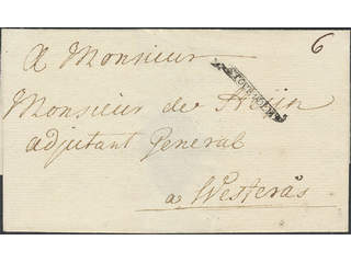 Sweden. A county. STOCKHOLM, ribbon postmark type 3 on fresh cover dated "1731" in …