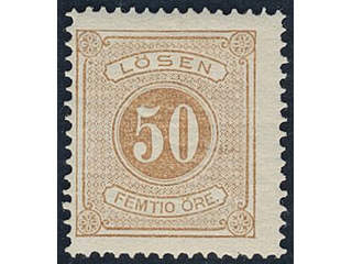 Sweden. Postage due Facit L9b ★, 50 öre orange-brown, perf 14. SEK 2800