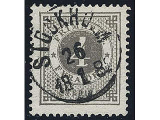 Sweden. Facit 29c1 used , 4 öre dark grey on white paper. Superb cancellation STOCKHOLM …
