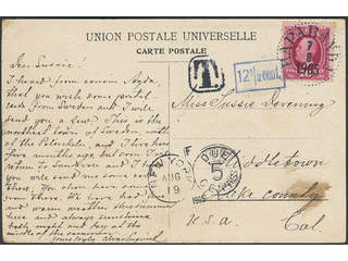 Sweden. Facit 54 cover , 10 öre on insufficiently prepaid postcard sent from HAPARANDA …
