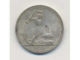 Coins, Soviet Union. KM Y#89, 2, 50 kopeks 1926. 9,97 g. XF.