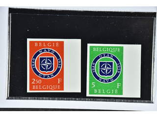 Belgium. Michel 1147–48 ★★ , 1959 10th anniversary of NATO IMPERFORATE SET (2).