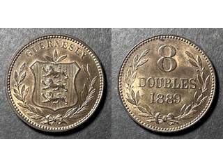 Guernsey Queen Victoria (1837-1901) 8 doubles 1889 H, UNC