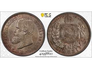 Brazil Pedro II (1831-1889) 500 reis 1876, XF-UNC, PCGS MS63