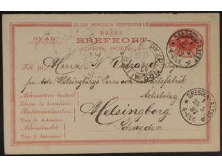 Sweden. Postal stationery, double postcard Facit bKe3 , Response card 10 öre sent from …