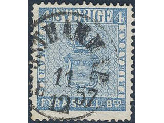 Sweden. Facit 2e used , 4 skill blue, medium-thick paper. Very fine copy with beautiful …