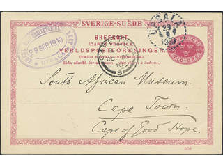 Sweden. Postal stationery, Single postcard, Facit bKe14/508, Postcard 10 öre sent from …