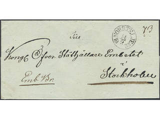 Sweden. B county. NORRTELJE 14.2.1832, arc postmark. Type 1 on cover sent to Stockholm. …