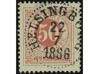 Sweden. Facit 36h used , 50 öre carmine-rose on calendered paper. Superb cancellation …