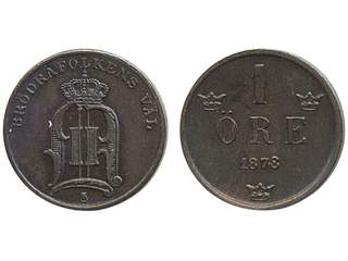 Coins, Sweden. Oskar II, MIS II.2, 1 öre 1878. 01.