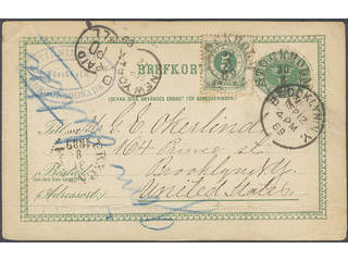 Sweden. Postal stationery, Single postcard, Facit bKe7, 43, 5 öre on postcard (fold) …