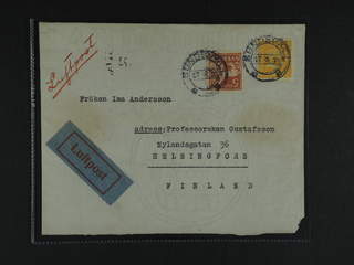 Sweden. Air mail cover Facit 157, 142A , 5+35 öre on early air mail cover sent from …