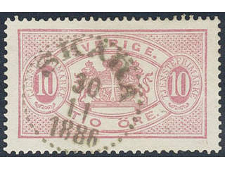 Sweden. Official Facit Tj16Ab used , 10 öre rose, perf 13, type I. EXCELLENT …