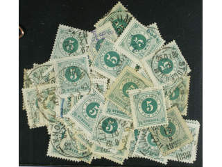 Sweden. Facit 43 used , 5 öre green, one hundred used copies. Shades, varieties, …