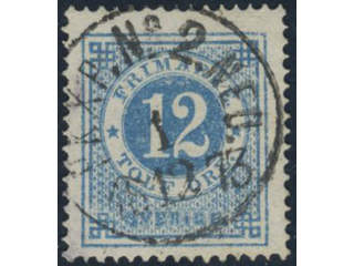 Sweden, Sverige, Sverige, Sverige. Facit 21j used, 12 öre pale blue. Superb–EXCELLENT …