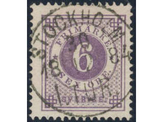 Sweden, Sverige, Sverige, Sverige. Facit 31h used, 6 öre bluish lilac on soft paper. …