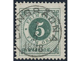 Sweden, Sverige, Sverige, Sverige. Facit 43a used, 5 öre dull blue-green. …