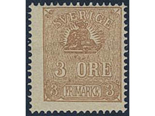 Sweden. Facit 14Bh ★, 3 öre greyish brown, type II. Fresh example with opinion (shade) …