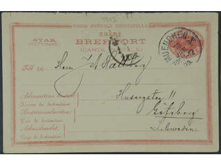 Sweden. Postal stationery, double postcard Facit bKd3 , Response card 10 öre sent fron …