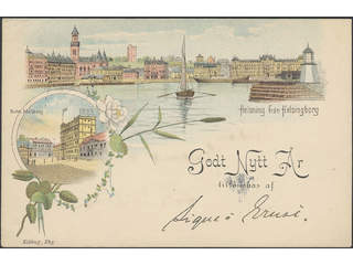 Sweden. Postcard Facit 52 , Gruss Aus. Helsingborg, "Helsning från", used card sent …