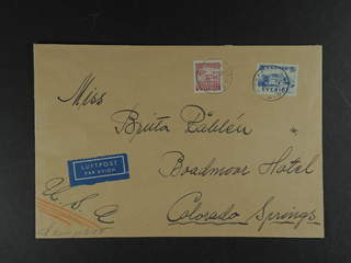 Sweden. Facit 332C, 369 cover , 60 öre + 5 kr on air mail sample of no value printed …