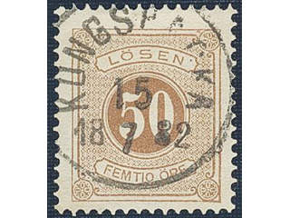 Sweden. Postage due Facit L19b used, 50 öre dark orange-brown, perf 13. Superb …