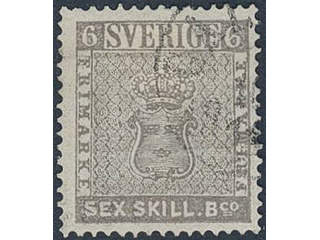 Sweden. Facit 3 used, 6 skill grey. Defekt ex. SEK 12000