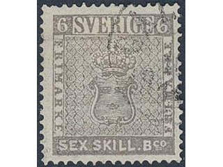 Sweden. Facit 3 used, 6 skill grey. Defekt ex. SEK 12000