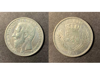 Belgiska Kongo Leopold II (1865-1908) 1 franc 1887, VF