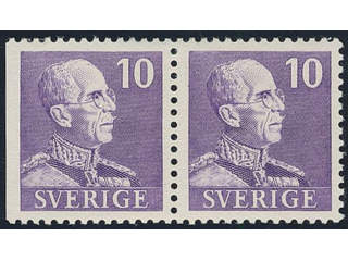 Sweden. Facit 269BC ★★, 1939 Gustaf V small numerals 10 öre violet, pair 3+4. SEK 1100