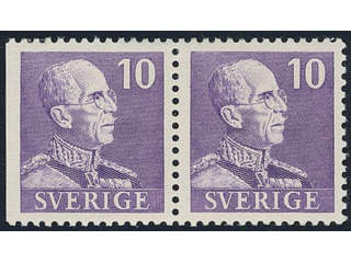 Sweden. Facit 269BC ★★, 1939 Gustaf V small numerals 10 öre violet, pair 3+4. SEK 1100