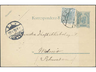 Austria. Michel 108A cover , 1904 5 heller blackish greenish blue on 5 heller postal …