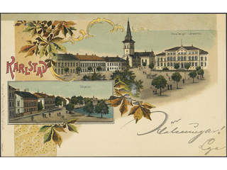Sweden. Postcard Facit 52 , Gruss Aus. Karlstad, used card sent within FILIPSTAD …