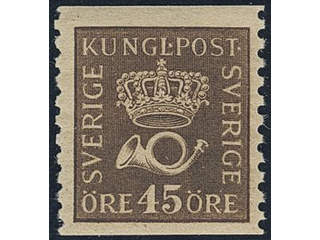 Sweden. Facit 160 ★★, 45 öre brown vertical perf 9¾ type I. SEK 1700