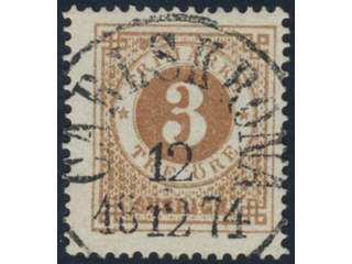 Sweden, Sverige, Sverige, Sverige. Facit 17e used, 3 öre orange-brown. Superb …