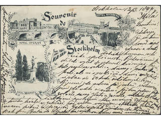 Sweden. PostcardMulti picture card. Stockholm, "Souvenir de Stockholm" (Gruss aus …