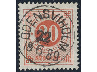 Sweden, Sverige, Sverige, Sverige. Facit 46a used, 20 öre dull orange-red. Superb …