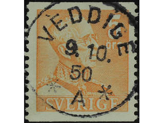 Sweden. Facit 272 used , 1948 Gustaf V large numerals 5 öre orange. EXCELLENT …
