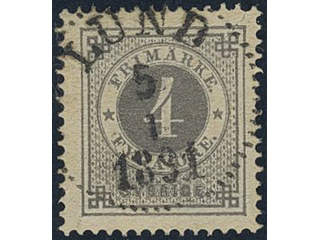 Sweden, Sverige, Sverige, Sverige. Facit 42e used, 4 öre light grey on yellowish. Superb …