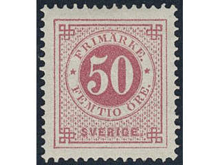 Sweden. Facit 48a ★, 50 öre carmine-rose. EXCELLENT. Signed by O.P. SEK 2500++