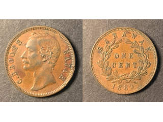 Sarawak Rajah Brooke 1 cent 1889 H, AU