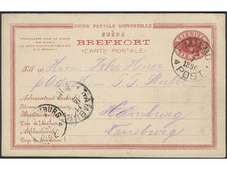 Sweden. Postal stationery, double postcard Facit bKd3 , Reply card 10 + 10 öre with …