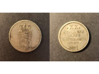 Danska Västindien Fredrik VII (1848-1863) 20 skilling 1848, VF-XF