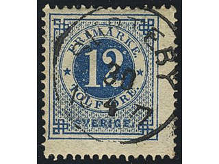 Sweden. Facit 21, P county. SURTEBY 30.4.1877. Superb cancellation. Postal: 250:-